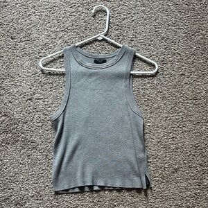 Massimo Dutti Gray Ribbed Tank Top